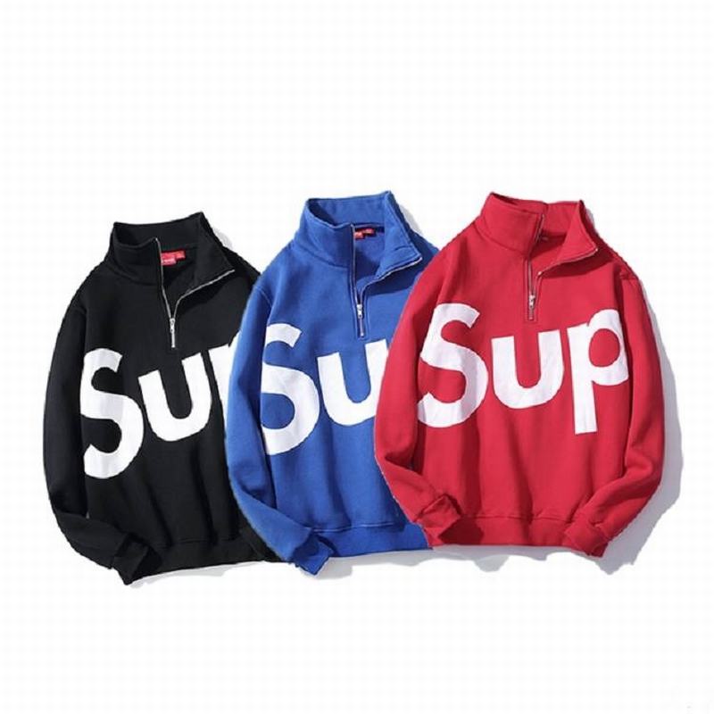 supreme 3 colors black blue red velvet hoodie